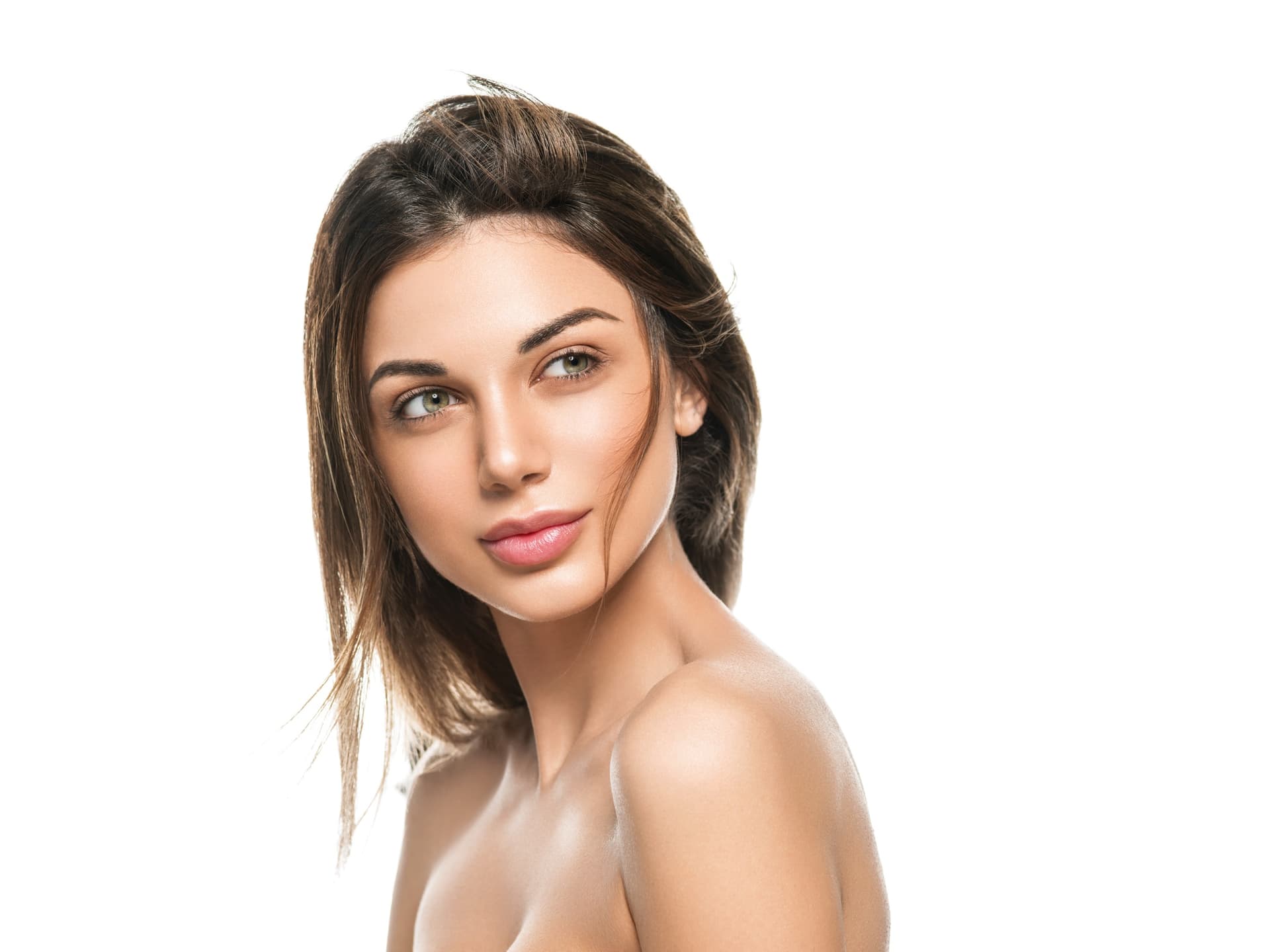 Model with healthy, even skin after treatment
